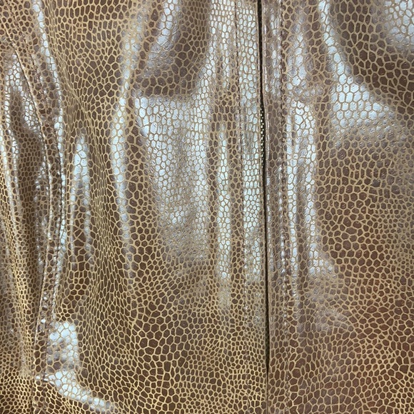 Preston & York Snake Print Front Zip Leather Jacket - Picture 8 of 8